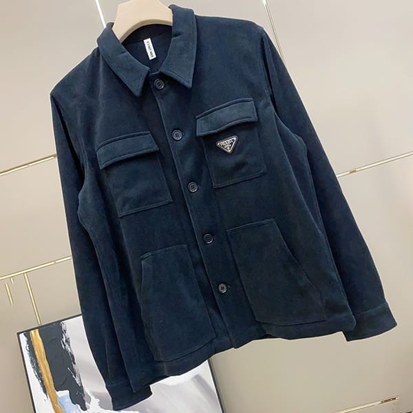 素敵なプラダ コピー ピンウェールコーデュロイ シャツ pul22126